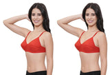 FEMULA Monika T-Shirt Lightly Padded Bra for Women & Girls ( Pack of 2Pcs, Red Colour )