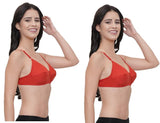 FEMULA Monika T-Shirt Lightly Padded Bra for Women & Girls ( Pack of 2Pcs, Red Colour )