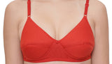 FEMULA Monika T-Shirt Lightly Padded Bra for Women & Girls ( Pack of 2Pcs, Red Colour )