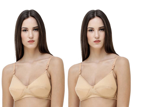 FEMULA Monika T-Shirt Lightly Padded Bra for Women & Girls ( Pack of 2Pcs, Skin Colour )