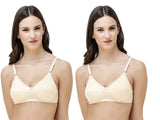 FEMULA Monika T-Shirt Lightly Padded Bra for Women & Girls ( Pack of 2Pcs, Ivory Colour )