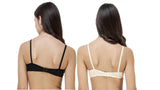 FEMULA Monika T-Shirt Lightly Padded Bra for Women & Girls ( Pack of 2Pcs, 1 Each of  Black & Ivory Colour )