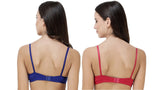 FEMULA Monika T-Shirt Lightly Padded Bra for Women & Girls ( Pack of 2Pcs, 1 Each of  Royal Blue & Magenta Colour )