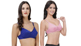 FEMULA Monika T-Shirt Lightly Padded Bra for Women & Girls ( Pack of 2Pcs, 1 Each of  Royal Blue & Pink Colour )