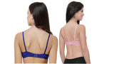 FEMULA Monika T-Shirt Lightly Padded Bra for Women & Girls ( Pack of 2Pcs, 1 Each of  Royal Blue & Pink Colour )