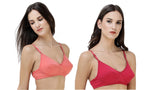 FEMULA Monika T-Shirt Lightly Padded Bra for Women & Girls ( Pack of 2Pcs, 1 Each of  Magenta & Gajari Colour )