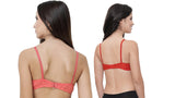 FEMULA Monika T-Shirt Lightly Padded Bra for Women & Girls ( Pack of 2Pcs, 1 Each of  Red & Gajari Colour )