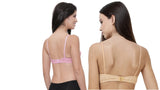 FEMULA Monika T-Shirt Lightly Padded Bra for Women & Girls ( Pack of 2Pcs, 1 Each of  Skin & Pink Colour )