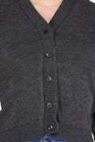 FEMULA V- Neck Women Full Sleeves Stitched Ready to Wear Woolen Blouse (Black Mix)
