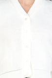 FEMULA V- Neck Women Full Sleeves Stitched Ready to Wear Woolen Blouse (White)