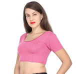 ANJALI All Weather Half Sleeves Cotton Blouse ( Fuschia Pink Colour )