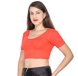 ANJALI All Weather Half Sleeves Cotton Blouse ( Gajari Red Colour )