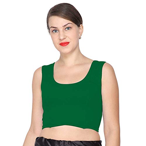 ANJALI All Weather Sleeveless Cotton Blouse ( Green Colour )