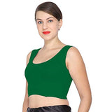 ANJALI All Weather Sleeveless Cotton Blouse ( Green Colour )