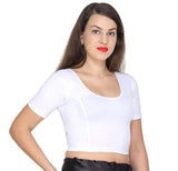 ANJALI All Weather Half Sleeves Cotton Blouse ( Ice White Colour )