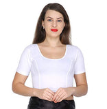 ANJALI All Weather Half Sleeves Cotton Blouse ( Ice White Colour )