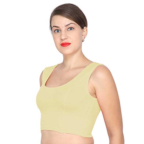 ANJALI All Weather Sleeveless Cotton Blouse ( Ivory Colour )