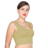 ANJALI All Weather Sleeveless Cotton Blouse ( Khakhi Colour )