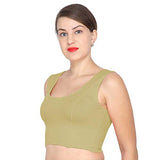 ANJALI All Weather Sleeveless Cotton Blouse ( Khakhi Colour )