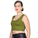 ANJALI All Weather Sleeveless Cotton Blouse ( Leaf Green Colour )