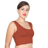 ANJALI All Weather Sleeveless Cotton Blouse ( Light Brown Colour, Size 30 )