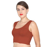 ANJALI All Weather Sleeveless Cotton Blouse ( Light Brown Colour, Size 30 )