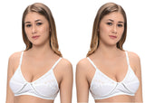 FEMULA Mamta Women/Girls Full Coverage Non Padded Wire Free Regular Cotton Bra ( Pack of 2Pcs ) White