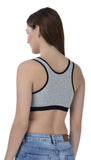 FEMULA Mary Cotton Lycra Blend Grey Sports Vest Bra for Girls & Women