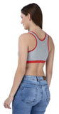 FEMULA Mary Cotton Lycra Blend Grey Sports Vest Bra for Girls & Women