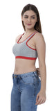 FEMULA Mary Cotton Lycra Blend Grey Sports Vest Bra for Girls & Women