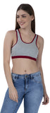 FEMULA Mary Cotton Lycra Blend Grey Sports Vest Bra for Girls & Women