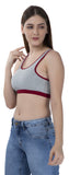 FEMULA Mary Cotton Lycra Blend Grey Sports Vest Bra for Girls & Women