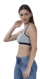 FEMULA Mary Cotton Lycra Blend Grey Sports Vest Bra for Girls & Women