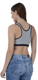 FEMULA Mary Cotton Lycra Blend Grey Sports Vest Bra for Girls & Women