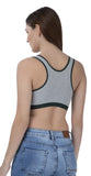 FEMULA Mary Cotton Lycra Blend Grey Sports Vest Bra for Girls & Women