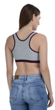 FEMULA Mary Cotton Lycra Blend Grey Sports Vest Bra for Girls & Women