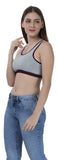 FEMULA Mary Cotton Lycra Blend Grey Sports Vest Bra for Girls & Women