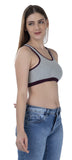 FEMULA Mary Cotton Lycra Blend Grey Sports Vest Bra for Girls & Women