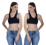 FEMULA MITHALI Stretch Cotton Sports Vest Gym Bra for Girls & Women 2Pc Combo Pack