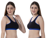 FEMULA MITHALI Stretch Cotton Sports Vest Gym Bra for Girls & Women 2Pc Combo Pack