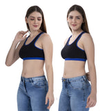 FEMULA MITHALI Stretch Cotton Sports Vest Gym Bra for Girls & Women 2Pc Combo Pack