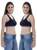 FEMULA MITHALI Stretch Cotton Sports Vest Gym Bra for Girls & Women 2Pc Combo Pack