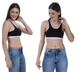 FEMULA MITHALI Stretch Cotton Sports Vest Gym Bra for Girls & Women 2Pc Combo Pack