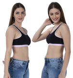 FEMULA MITHALI Stretch Cotton Sports Vest Gym Bra for Girls & Women 2Pc Combo Pack