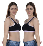 FEMULA MITHALI Stretch Cotton Sports Vest Gym Bra for Girls & Women 2Pc Combo Pack