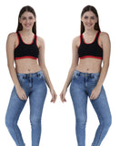 FEMULA MITHALI Stretch Cotton Sports Vest Gym Bra for Girls & Women 2Pc Combo Pack