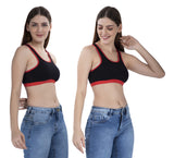 FEMULA MITHALI Stretch Cotton Sports Vest Gym Bra for Girls & Women 2Pc Combo Pack