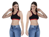 FEMULA MITHALI Stretch Cotton Sports Vest Gym Bra for Girls & Women 2Pc Combo Pack