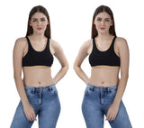 FEMULA MITHALI Stretch Cotton Sports Vest Gym Bra for Girls & Women 2Pc Combo Pack