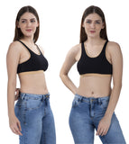 FEMULA MITHALI Stretch Cotton Sports Vest Gym Bra for Girls & Women 2Pc Combo Pack